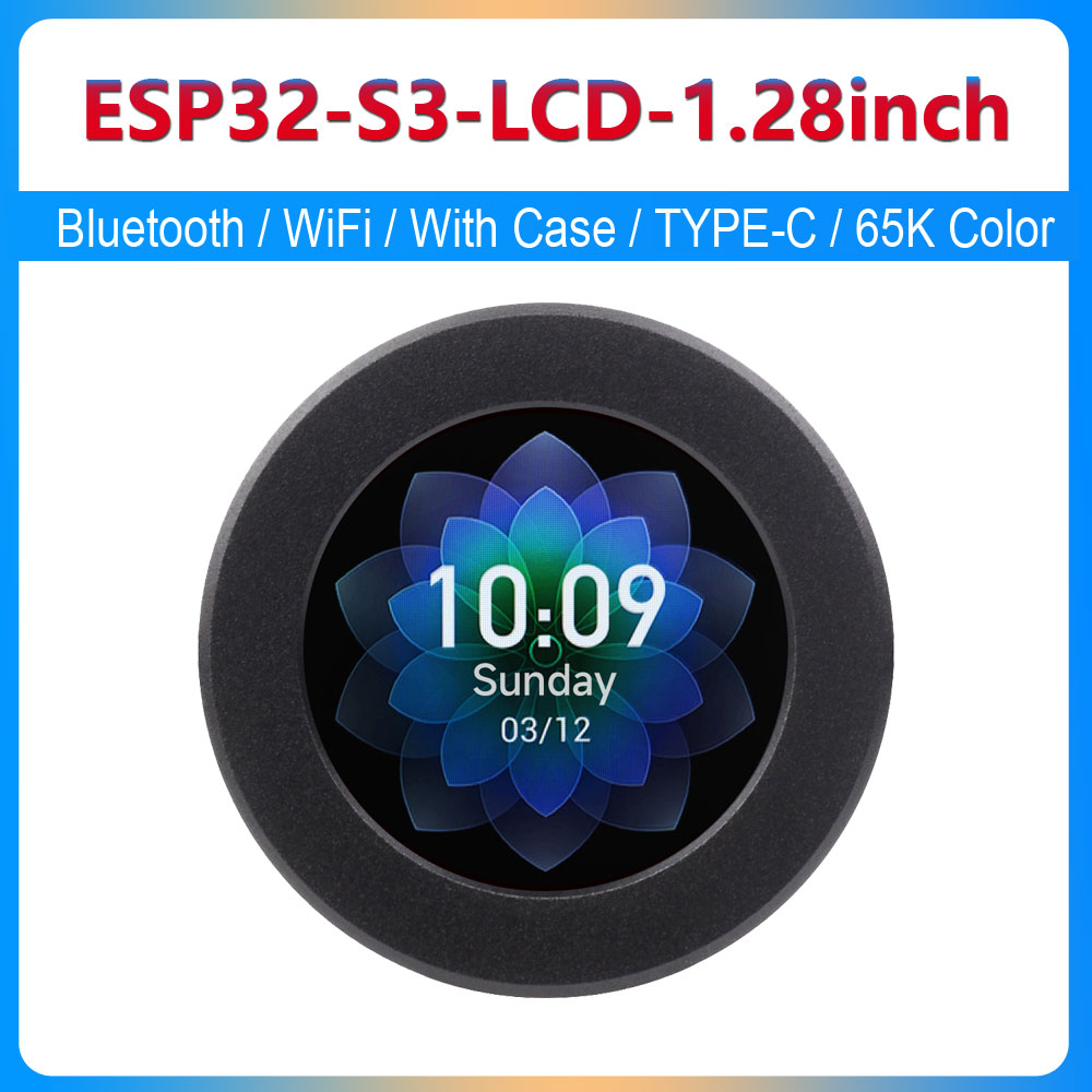 Lolin S3 - Waveshare ESP32-S3 1.28 inç Yuvarlak LCD
